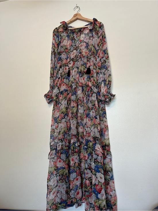 Anthropologie Dresses & Skirts - Anthropologie Floral Tiered Tie-Neck Maxi Dress